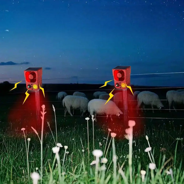 Solar Energy Solar Powered Alarm Dog's Bark Audible and Visual Alarm Solar Powered Alarm Light Infrared Sound Recording