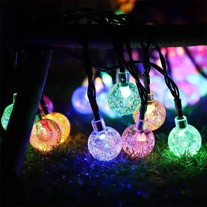 Solar Light String Festoon LED Bubble Ball Outdoor Fairy Solar Garland Lamp Wedding Party Holiday Balcony Christmas Decoration
