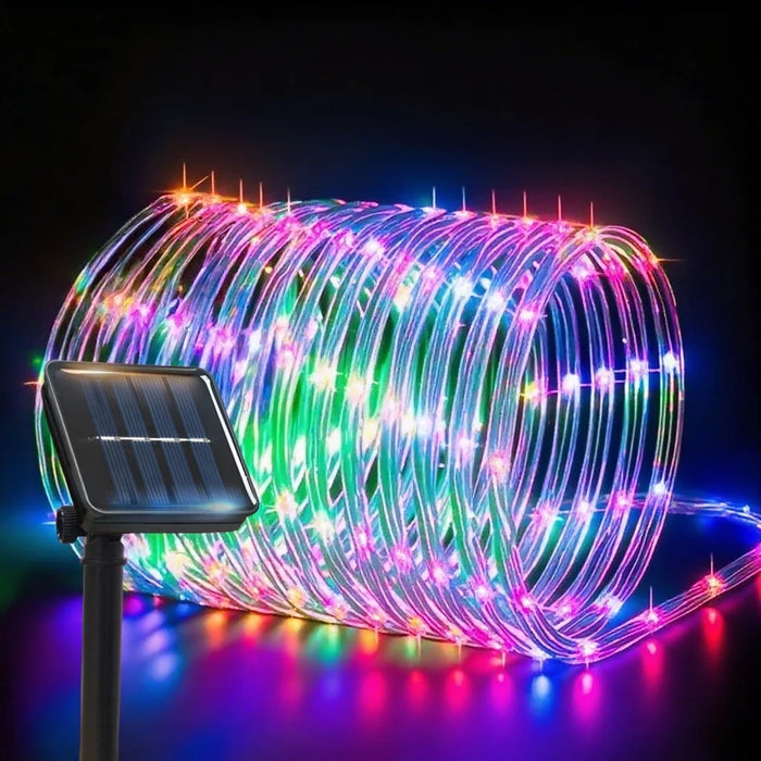 LED Solar Rope Lights Outdoor 50-200LEDs 8 Modes IP54 Waterproof String Lights for Garden Christmas Halloween Weddings Decor