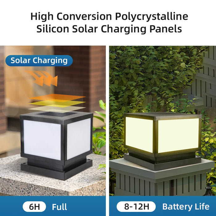 Solar Column Light Garden Solar Lamps Waterproof LED Solar Pillar Light Timed Remote Control LED Outdoor Lighting Courtyard Lamp