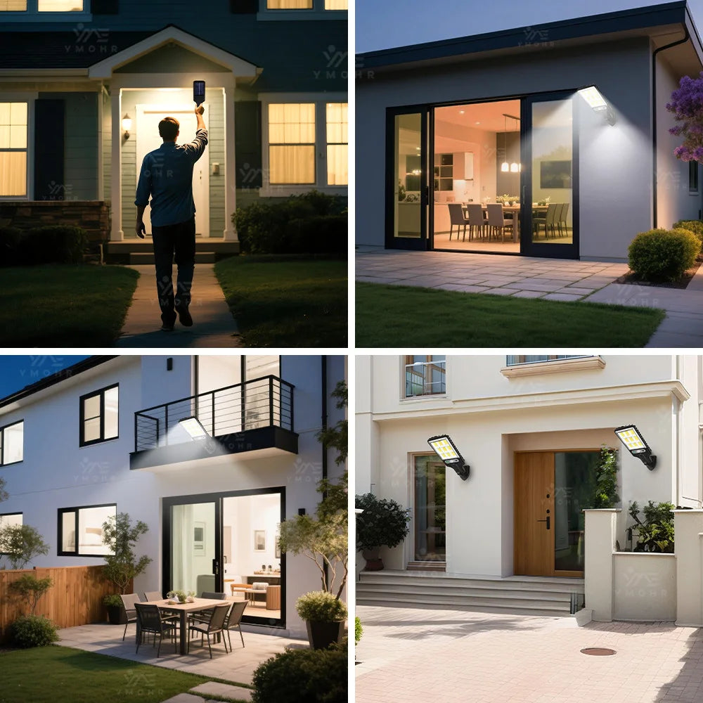 Big Led High Power Solar Street Lamp for Outdoor Garden Lighting Solar Sensor Lamp Outdoor Led Spotlights Decoration Wall Lights