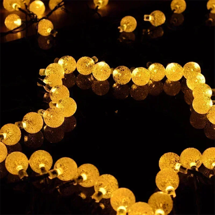 Solar Light String Festoon LED Bubble Ball Outdoor Fairy Solar Garland Lamp Wedding Party Holiday Balcony Christmas Decoration