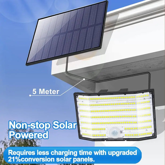 Solar Security Lights Motion Sensor Outdoor 318/238/226LED Garden Lights Waterproof Split Flood Wall Lights Solar Powered 3 Mode