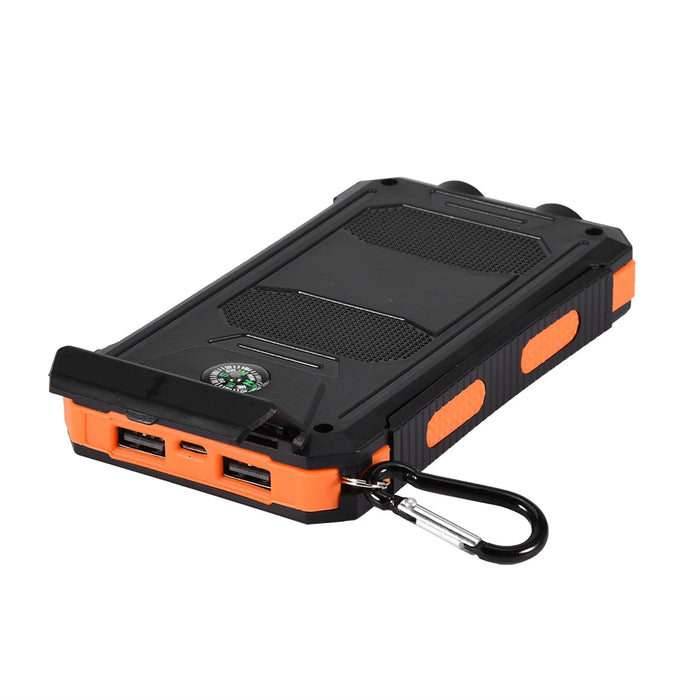 Protable 10000mAh Outdoor Fast Charge Solar Mobile Power Bank Case DIY Kit with Compass Power Bank Dual USB Portable Power Bank