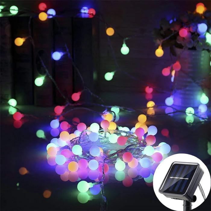 Christmas Decoration Garden Lights Outdoor LED Solar String Lights Round Ball Solar Globe Lights for Garden Patio Holiday Party