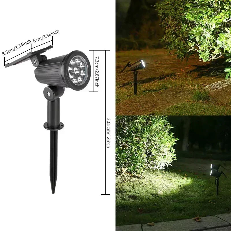 Solar Pathway Light Outdoor Waterproof Bright Monocrystalline Silicon Garden Decorate Light 9 LED Landscape Lamp for Yard Fenced