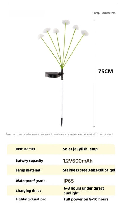 1/2/3/4PCS LED Solar Outdoor Jellyfish Swaying Lights Waterproof Garden RGB Mushroom Lawns Lamp for Patio Yard Garden Decoration