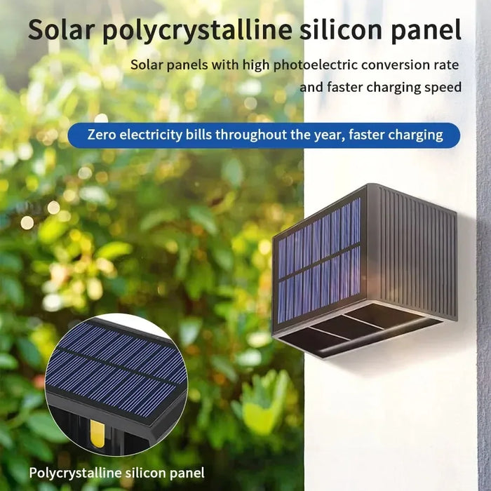 Modern Solar Wall Light 10W COB IP65 Waterproof LED Outdoor Wall Lamps for Courtyard Garden Enclosure Fence Atmosphere Decor