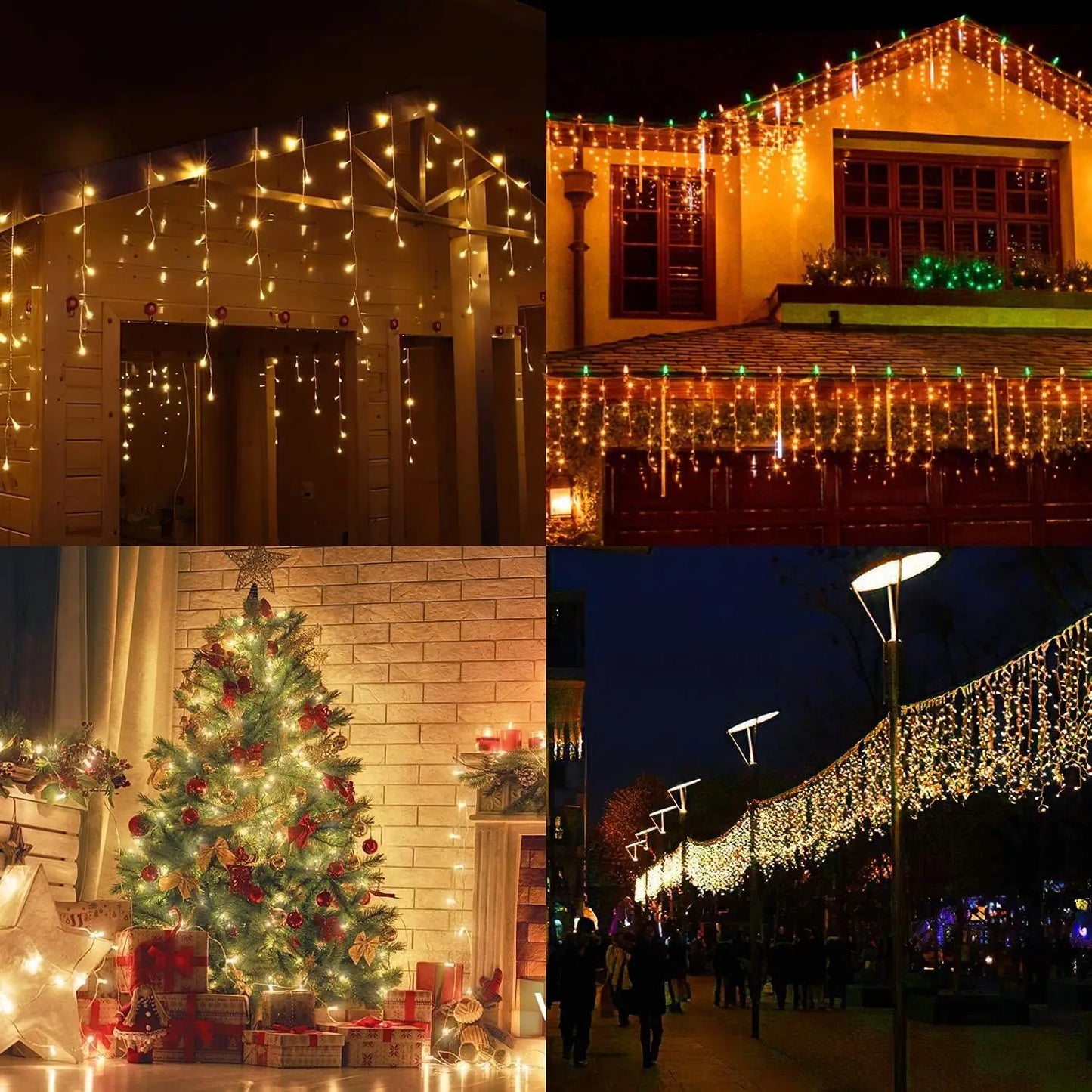 Solar Outdoor Light Garland Christmas Decorations 2023 Street Garland 8 Modes Festoon Led Light String with Remote Control