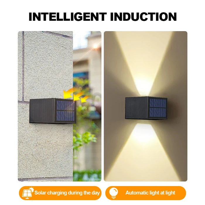 Solar Wall Lamp Outdoor Waterproof Solar Powered Light UP and Down Illuminate Home Garden Yard Decoration Outside Sunlights