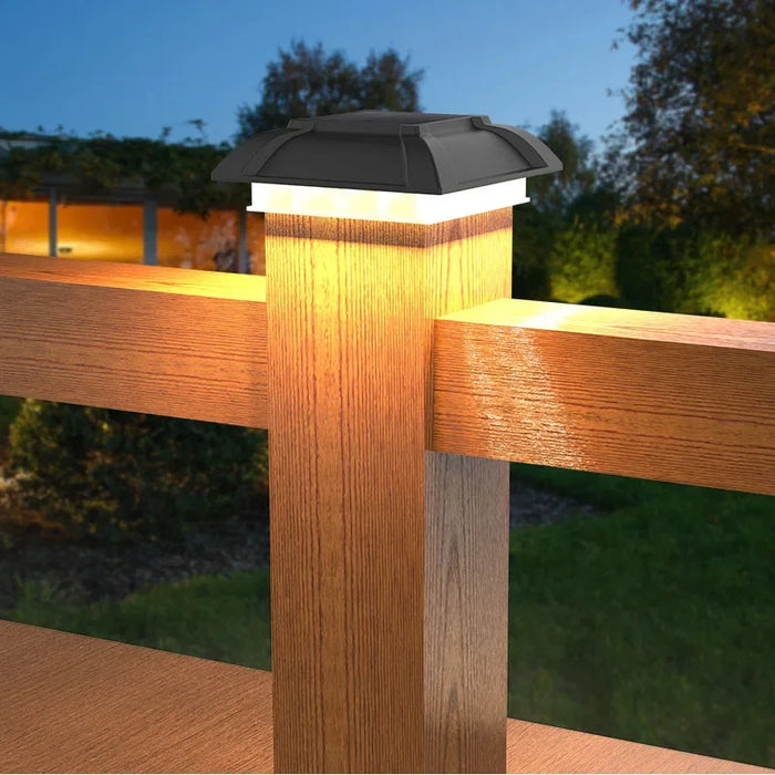 1/4 PCS LED Solar Fence Light Outdoor Waterproof Solar Light Garden Yard Fence Column Decorative Lighting for 4 Inch Wood Posts