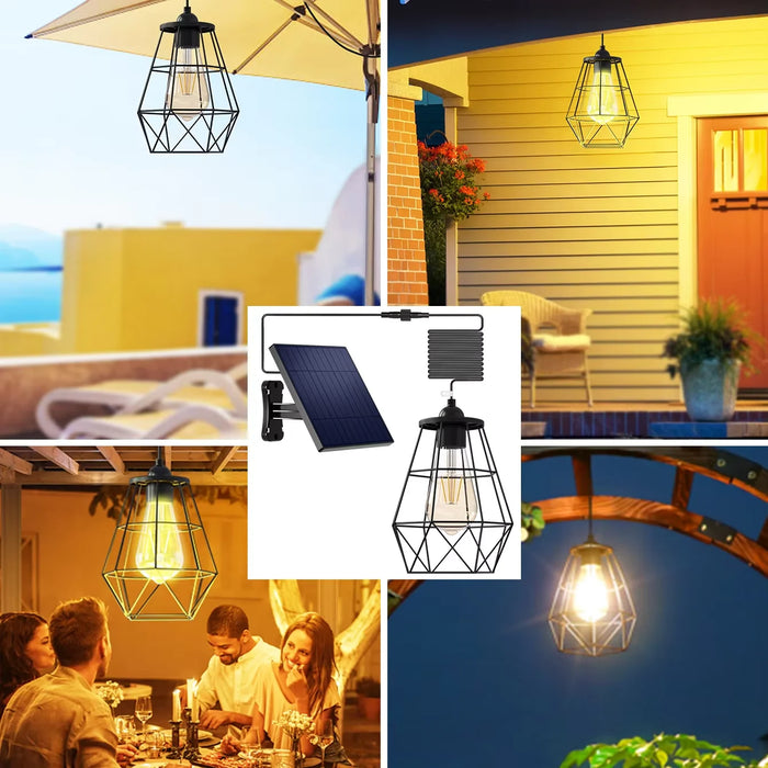 Solar Shed Lights Outdoor Indoor, Led Dusk to Dawn Battery Powered Pendant Lights, Waterproof Solar Hanging lamp for Gazebo Barn