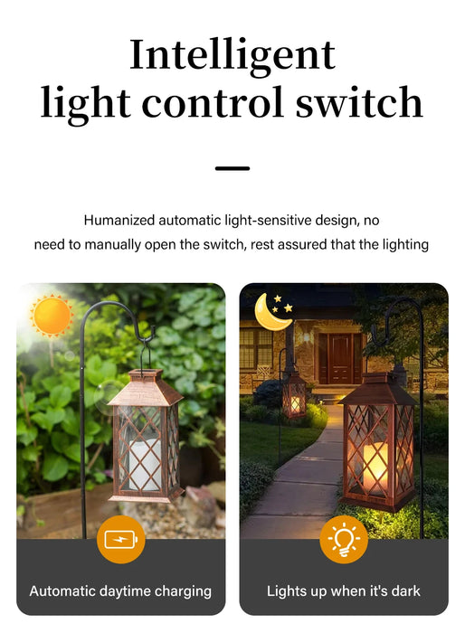 Garden Solar Palace Lantern Led Light Lawn Landscape Hanging Atmosphere Candle Lamp Floor Outdoor Solar Garden Decor Lighting