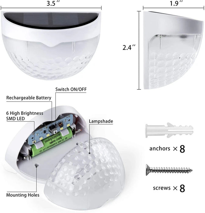 LED Solar Light Outdoor Wall Lamps Energy Garden Lamps Waterproof Solar Fence Lamp Christmas Decoration Festoon Led Light
