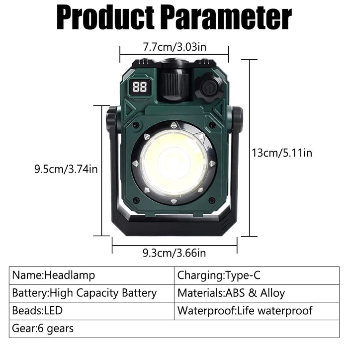 Solar Camping Lamp with Magnet & AdjustableBracket，5 Modes Outdoor Waterproof  Lantern for Tent, Hiking, & Emergency Lighting