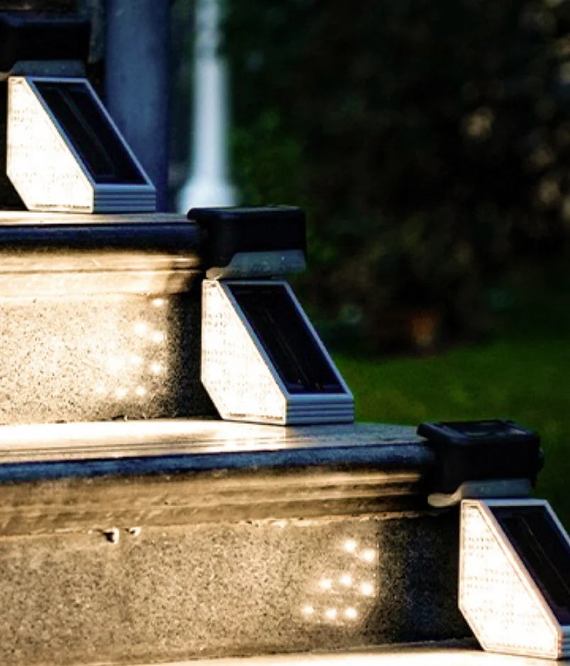 Solar Stair Lights with Motion Sensor Waterproof  IP67 3 Mode RGB Color Changing Step Light LED Lights for Steps Patio Garden