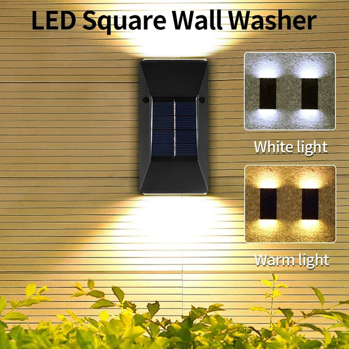 Solar Wall Lamp Outdoor Waterproof Solar Powered Wall Light UP and Down Illuminate Solar Spotlight For Balcony Yard Garden Decor