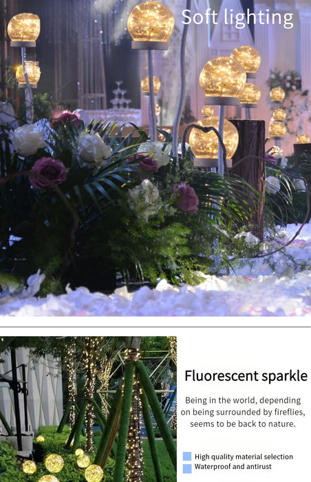 Solar Luminous Ball Reed Lamp Outdoor Scenic Spot Square Park Street Lighting Decoration Landscape Lawn Floor Lamp