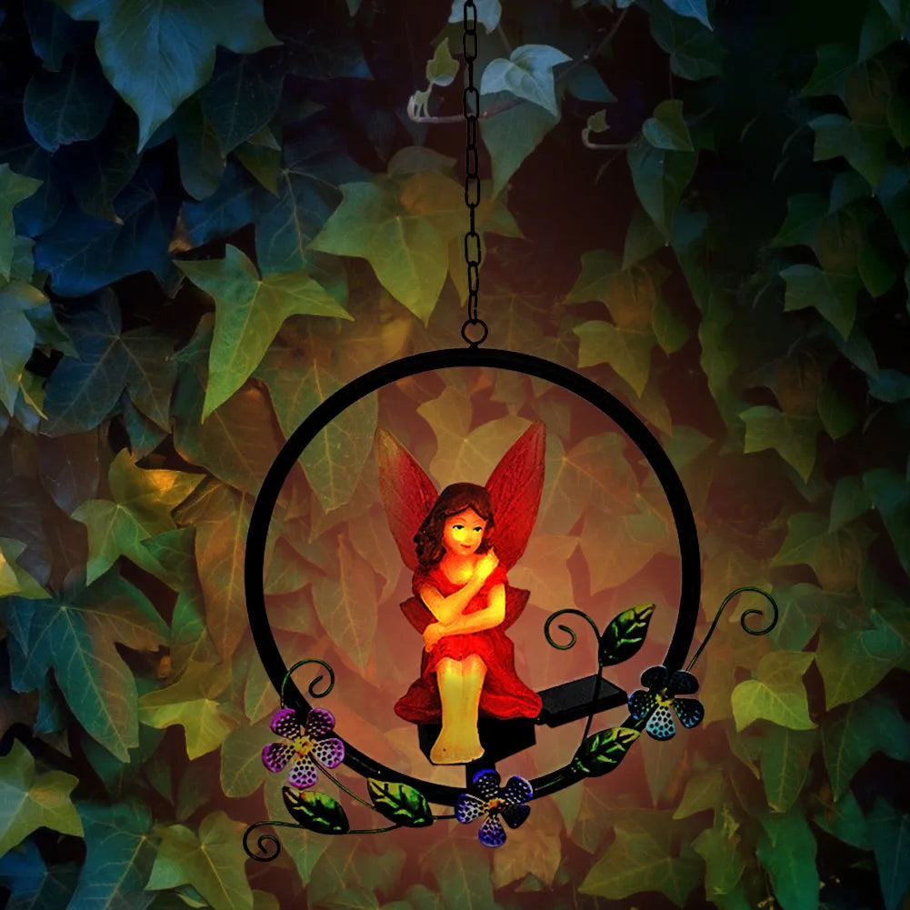 LED Solar Flower Fairy Light Outdoor Waterproof Hanging Light Lawn Stakes Lamps for Home Garden Courtyard Festival Decoration