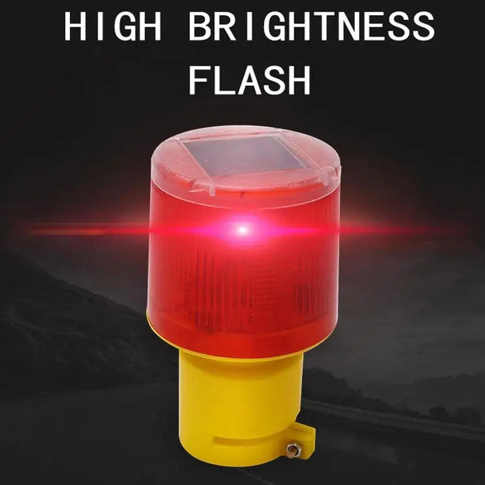 Solar LED Emergency Warning Light High Visibility Flashing Beacon For Construction Barriers, Road Safety & Night Alert