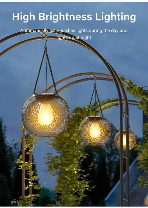 Solar Lantern Outdoor Solar Lights For Outside Decorative Hanging Lights Waterproof Solar Lanterns Hollowed-out Yard Garden Lamp