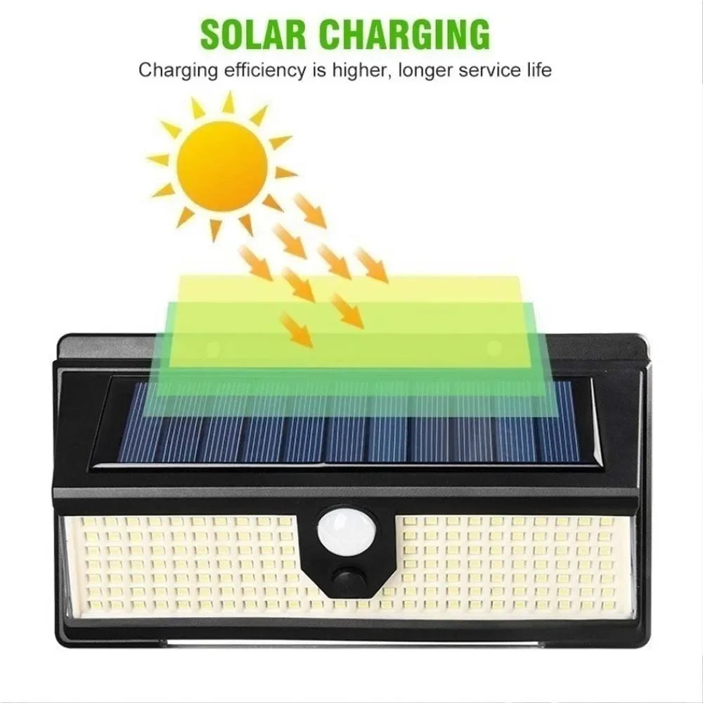 1PC Solar Wall Lights 190LED Outdoor Solar Wall Lamp PIR Motion Sensor Solar Decor Street Lamp IP65 Waterproof Garden Wall Light