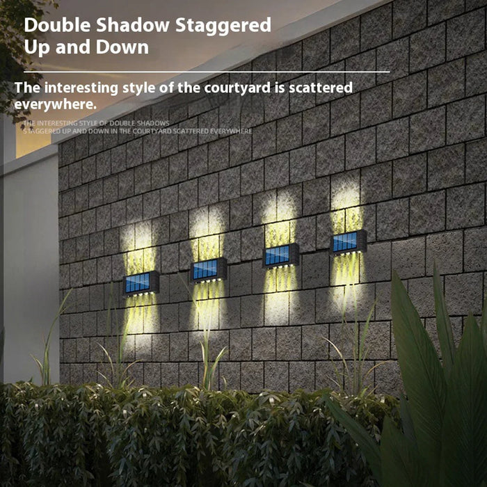 Solar Outdoor Wall Light 4/6/8/10LED Waterproof Garden Light Courtyard Railing Decoration Atmosphere Light Downlight Luminous So