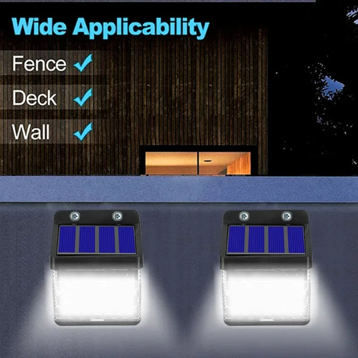Solar Lamp 270° LED Wall Lights Waterproof Solar Wall Lamp Outdoor Garden Balcony Stairs Hallway Security Motion Sensor Lights