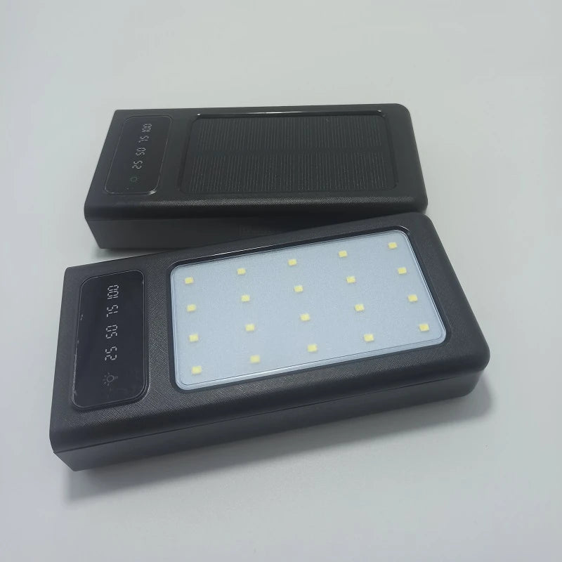 BCAK  Solar Power Bank 500000MAH  Convenient Ultra-thin Built-in Cable Outdoor Camping Mobile Power Supply /200000mAh /300000mAh