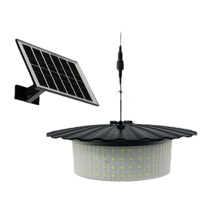 Solar Shed Lights Motion Sensor with 5M Cord Indoor Outdoor Waterproof 244 LED Solar Pendant Light 5 Modes Lighting Spotlights