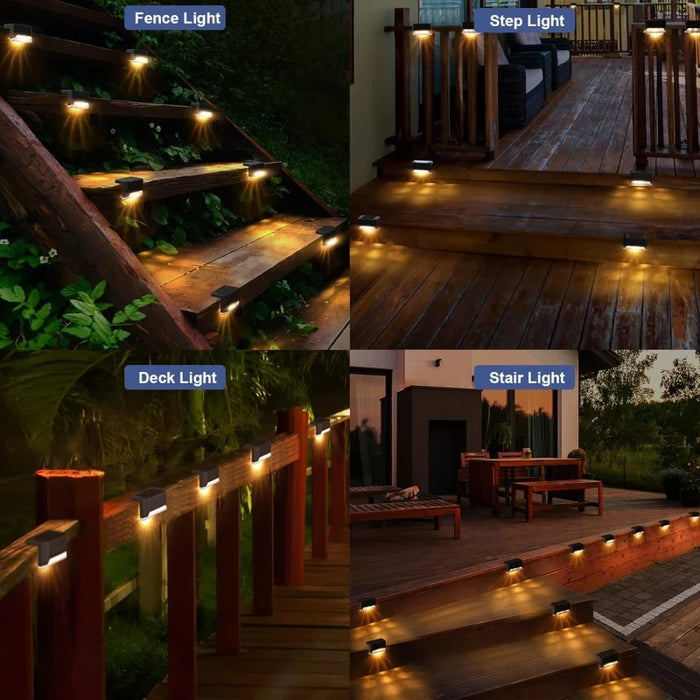 24PCS IP65 Waterproof Solar Garden Light Outdoor LED Solar Power Deck Lamps for Railing Stairs Step Fence Yard Patio Pathway