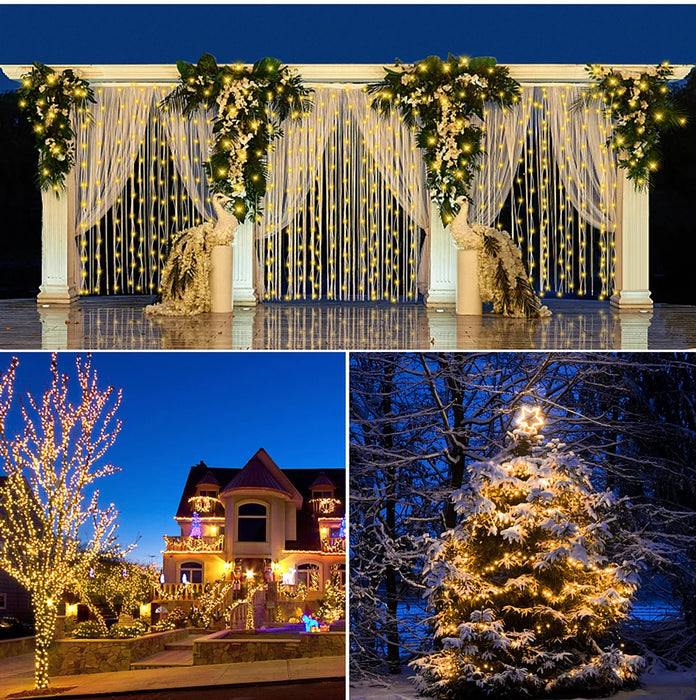 Outside Lighting Courtyard Gazebo Balcony Garden Decoration Solar LED Lights Ground Spike Solar Lamp Copper Wire String Light