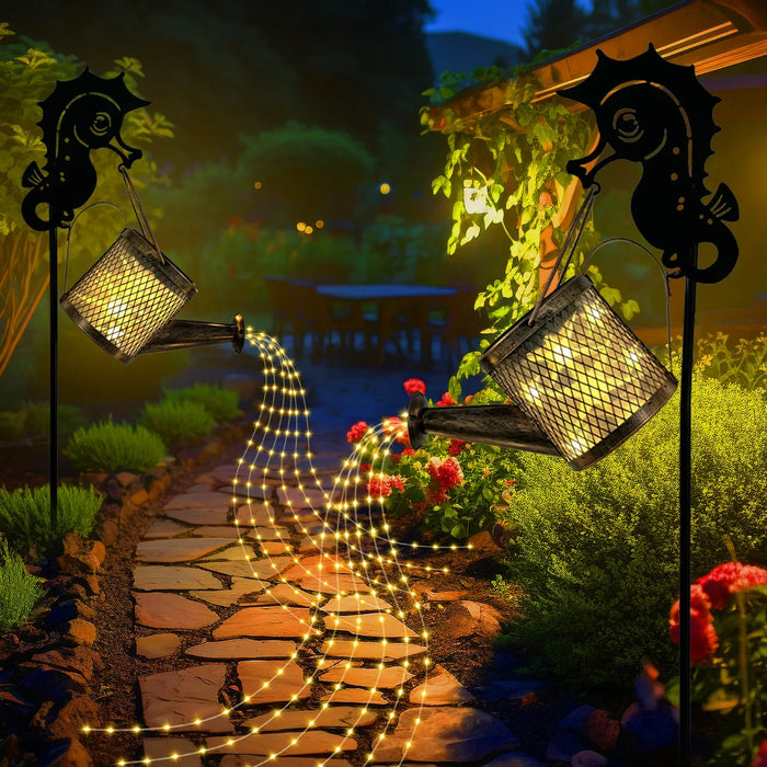 Solar Watering Can Light Outdoor Waterproof Shower Light Decorative Solar Lights for Home Outside Walkway Garden Patio Decortion