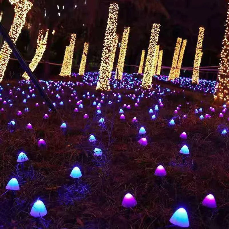 Solar Lights String Mushroom Lawn Fairy Lights LED Solar Lamps Outdoor For Garden Patio Terrace Path Landscape Decoration Lamps