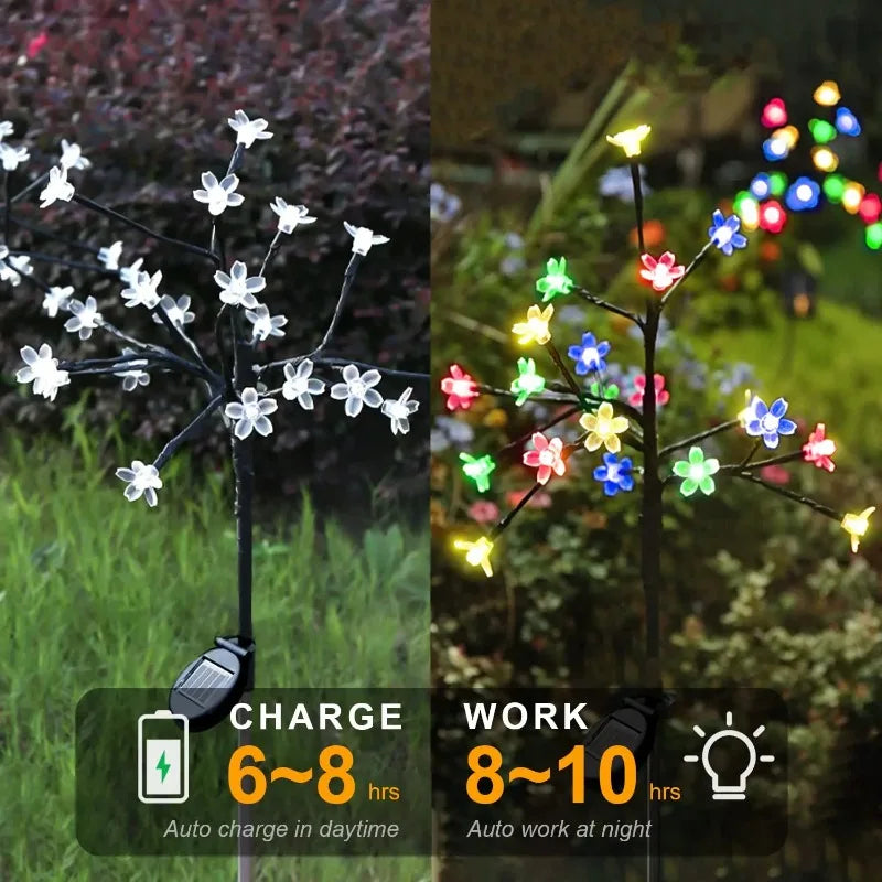 1~4 pcs LEDs Solar Flower Light Outdoor for Garden Decoration RGB Fairy Light Solar Powered Decor Lights for Landscape Backyard