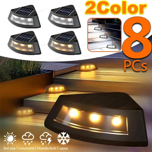 NEW Solar Step Lamp Outdoor Home Garden Staircase Patio Lights Steps Walkway Light Lamps outdoor LED Decorative
