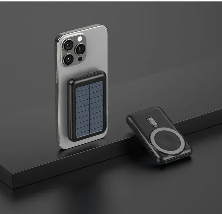 2025 15W Solar Magnetic Power Bank 20000mAh, Wireless Fast Charging USB-C, PD20W Fast Charge, Portable Solar Charger for Phones