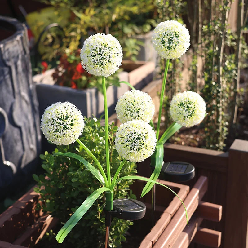 Garden Solar Dandelion Lights Outdoor Decor Light Waterproof Stake Lights For Yard Pathway Patio