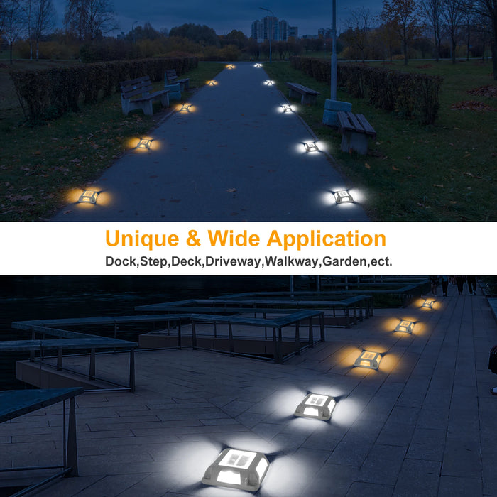 1pc 6LED Outdoor Deck Lights Solar Garden Step Lighting IP65 Waterproof For Stairs Patio Pathway Yard Fence Wall Lamp