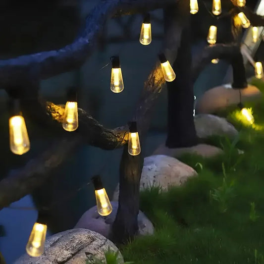 Solar Powered lamp Outdoor string lights Courtyard hanging lights LED bulbs garden porch courtyard balcony terrace lighting 733