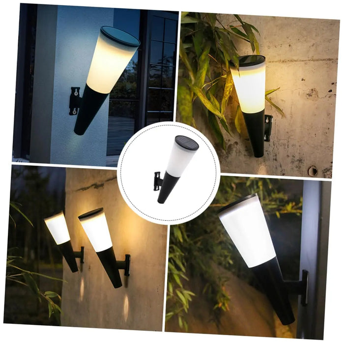 Solar Wall Light Exterior Outside Solar Fence Lights Pathway Light Outdoor Solar Lamp Wall Sconce For Garden Backyard Front Door