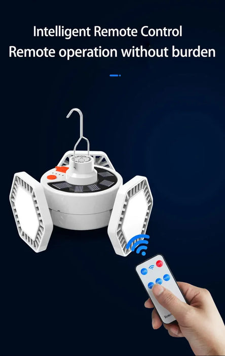 Solar Energy Camping Lamp 5 Modes SOS Waterproof USB Rechargeable LED Remote Control Foldable Lantern Portable Emergency Lamp
