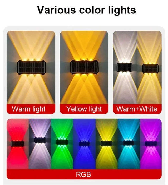 Solar Wall Lamp Outdoor LED Solar Light Waterproof Up And Down Luminous Lighting Yard Garden Decoration Solar Powered Lights