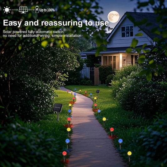 Solar Bubble Ball Pathway Lights Outdoor Waterproof Lawn Light Solar Garden Pilot Light String for Lawn Yard Road Decor Lighting