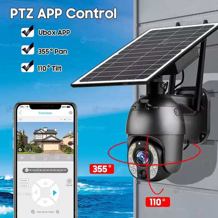 Home Outdoor Surveillance Solar Camera 4G SIM 50X Optical Zoom 4K Wifi Security Protection Cam Human Detection CCTV IP Cameras