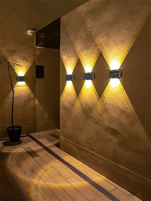 Solar Wall Lamp Outdoor LED Solar Light Waterproof 4/6/8LED Solar Powered Garden Decoration Lights for Balcony Porch Fence
