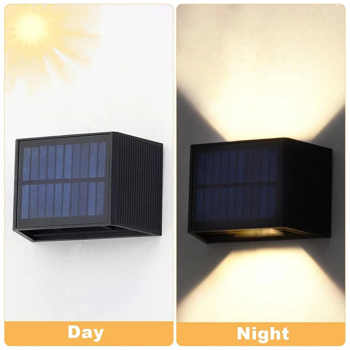 Solar LED Wall Lights IP65 Waterproof Dusk To Dawn Up and Down Solar Light Outdoor Wall Light for Outside Fence Porch Deck Patio