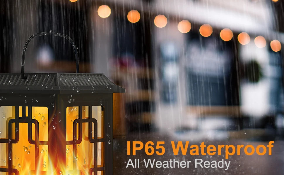 Solar Lanterns Outdoor Waterproof Flickering Flame Solar Lantern LED Hanging Lanterns Decorative Outdoor Solar Lights for Garden
