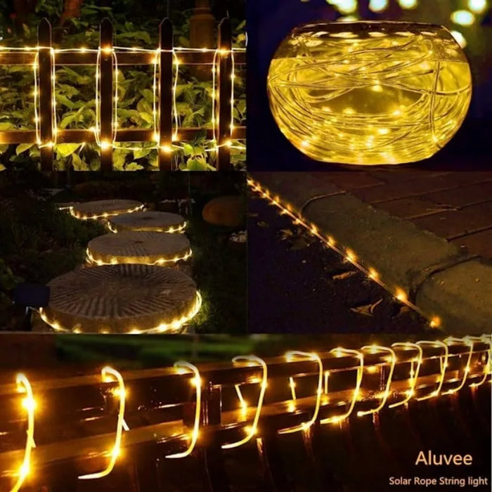 Solar LED String Light Outdoor Solar Strip Rope Tube Fairy Light Garden Christmas Decoration for Wedding Party Decor Led Lamp