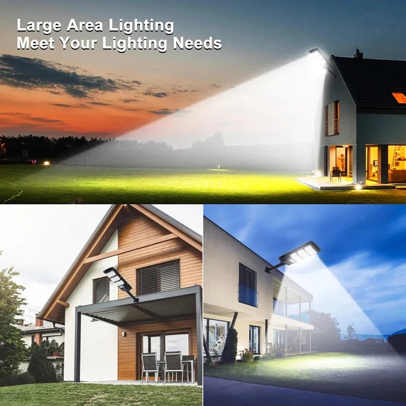 Super Powerful LED Solar Lights Outdoor With Motion Sensor 500㎡ Solar Lamp Ultra Bright Garden Street Light Courtyard Wall Lamps